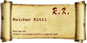 Reicher Kitti névjegykártya